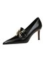 Damen Metall Dekor Pendeln Spitz Stiletto-Absatz Halbschuhe
