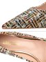Elegant Tweed Kariert Stiletto-Absatz Pumps