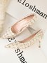 Elegant Tweed Kariert Stiletto-Absatz Pumps
