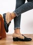 Elegant Nachgemachte Perle Plüsch Slip On Halbschuhe