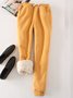 Unifarben Fluff/Granular-Fleece-Stoff Weit Freizeithose