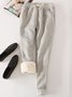 Unifarben Fluff/Granular-Fleece-Stoff Weit Freizeithose