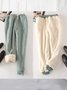 Unifarben Fluff/Granular-Fleece-Stoff Weit Freizeithose