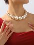 Elegant Strass Gezwirnt Nachgemachte Perle Halskette