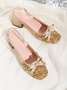 Party Strass Schleife Blockabsatz Slingback Pumps