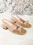 Party Strass Schleife Blockabsatz Slingback Pumps