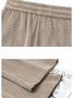 Weit Fluff/Granular-Fleece-Stoff Unifarben Freizeithose