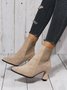Damen minimalistisch Blockabsatz Chelsea Stiefelette