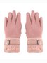 Damen Schnalle Faux Lammwolle Handschuhe