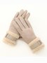 Damen Schnalle Faux Lammwolle Handschuhe