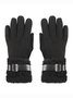 Damen Schnalle Faux Lammwolle Handschuhe