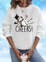 Rundhals Weihnachtsschneemann Lässig Sweatshirt
