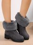 Lässig Winter Rutschfest Pelzig Schneestiefel