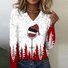 Damen Langarm T-Shirts T-Shirt Frühling/Herbst Weihnachten Asymmetrisch Jersey Urlaub Ausgehen Lässig Oberteile
