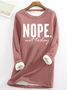 Damen Rundhals Textbriefe Lässig Winter Langarm Sweatshirt