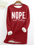 Damen Rundhals Textbriefe Lässig Winter Langarm Sweatshirt