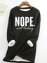 Damen Rundhals Textbriefe Lässig Winter Langarm Sweatshirt