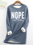 Damen Rundhals Textbriefe Lässig Winter Langarm Sweatshirt