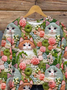 3D-Digitaldruck Katze Weit Rundhals Lässig Sweatshirt