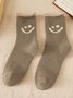 1 Paar Damen Süß Smiley Wärme Terry Socken