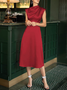 Damen Elegante Party Cocktail Kleider Halber Rollkragen Abendkleider
