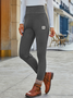 Lässig Vlies Gefüttert Leggings Hosen Hohe Taille Sportlich Hosen Bauch Steuerung Strecken Trainieren Yoga Legging