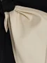 Regelmäßige Passform Farbblock Urban Rundhals Knoten an der Front Krawatte Taille Schlitz Kleid