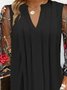 Damen Langarm Frühling/Herbst Geblümt Mesh Kleid V-Ausschnitt Täglich Ausgehen Lässig Mini H-Linie