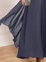 Rundhals Regelmäßige Passform Unifarben Elegant Kleid