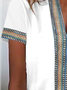 Damen Kurzarm T-Shirts T-Shirt Sommer Unifarben Spitzenrand V-Ausschnitt Lässig Oberteile