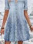 Damen Kurzarm Sommer Ethnisch Spitzenkleid Hemdkragen Täglich Ausgehen Lässig Mini H-Linie