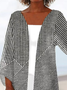 Damen Frühling/Herbst Oberbekleidung Lässig Gestreift Baumwolle Schal Jacke