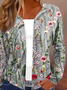 Damen Frühling/Herbst Oberbekleidung Lässig Geblümt Jersey Schal Jacke