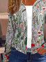 Damen Frühling/Herbst Oberbekleidung Lässig Geblümt Jersey Schal Jacke