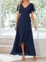 Elegant Unifarben Chiffon Weit Kleid
