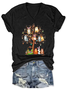 Damen Katze Kurzarm T-Shirts T-Shirt V-Ausschnitt Lässig Sommer Oberteile