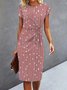Damen Sommerkleid Elegant Abstrakt Polka Dots T-Shirt-Kleid Pendeln