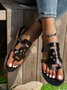 Sommer Leder Lässig Unifarben Sandale
