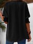 Damen Unifarben Kurzarm Bluse Sommer Rundhals Täglich Lässig Oberteile