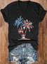 Damen Textbriefe Kurzarm T-Shirts T-Shirt V-Ausschnitt Lässig Sommer Oberteile