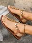 Unifarben Sommer Urlaub Riemchensandalen
