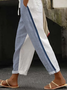 Damen Hose Gerade Hosen Täglich Ausgehen Lässig Leinen Farbblock Frühling/Herbst Hose