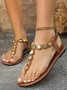 Unifarben Sommer Urlaub Riemchensandalen