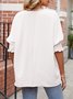 Damen Unifarben Kurzarm Bluse Sommer Rundhals Täglich Lässig Oberteile