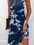 Damen Geblümt Ärmellos Sommer Kleid Neckholder Täglich Lässig Mini Tanktop H-Linie Kleid
