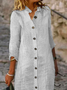 Damen Dreiviertelärmel Frühling/Herbst Gestreift Kleid Hemdkragen Täglich Ausgehen Lässig Mini X-Linie