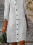 Damen Dreiviertelärmel Frühling/Herbst Gestreift Kleid Hemdkragen Täglich Ausgehen Lässig Mini X-Linie