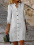 Damen Dreiviertelärmel Frühling/Herbst Gestreift Kleid Hemdkragen Täglich Ausgehen Lässig Mini X-Linie