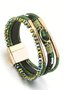 Bohemien Gewebe Leder Kristall Armband
