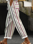 Damen Hose Elastische Taille Haremshosen Täglich Ausgehen Lässig Taschennähen Gestreift Frühling/Herbst Hose